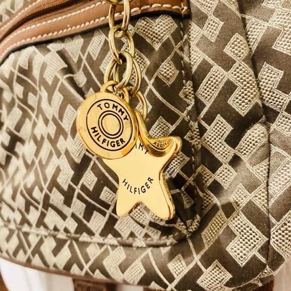 LIKE NEW Tommy Hilfiger Mini Backpack Brown Monogram Material - Picture 4 of 13